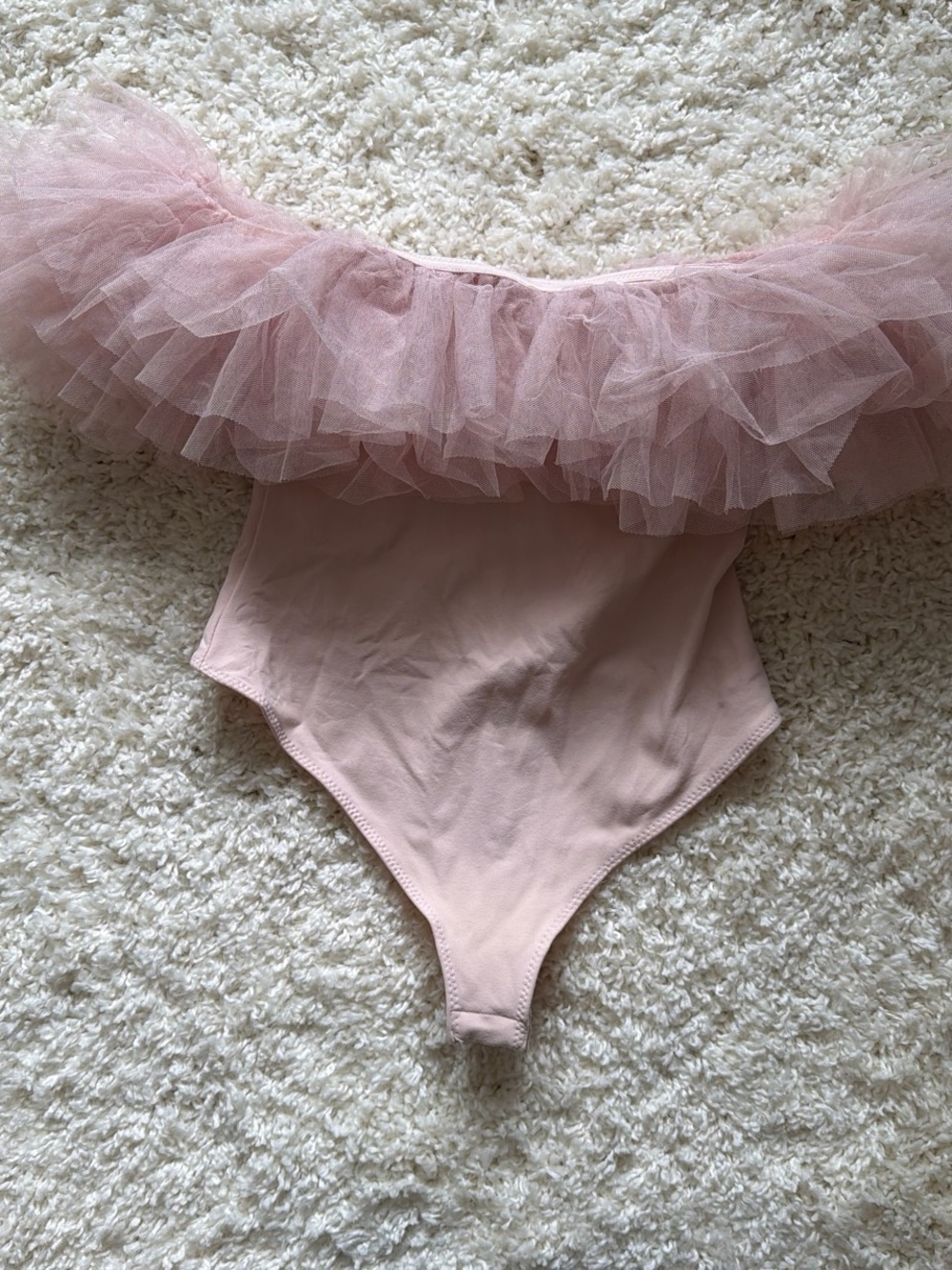 Free people Pink Tulle Ruffle One-Piece